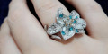 Снимка номер 3 за Внушителен  пръстен с опал и сапфир