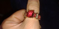 Снимка номер 2 за Пръстен с рубини и кристали