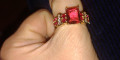 Снимка номер 3 за Пръстен с рубини и кристали