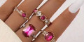 Снимка номер 1 за Сет шикозни пръстени в Розово