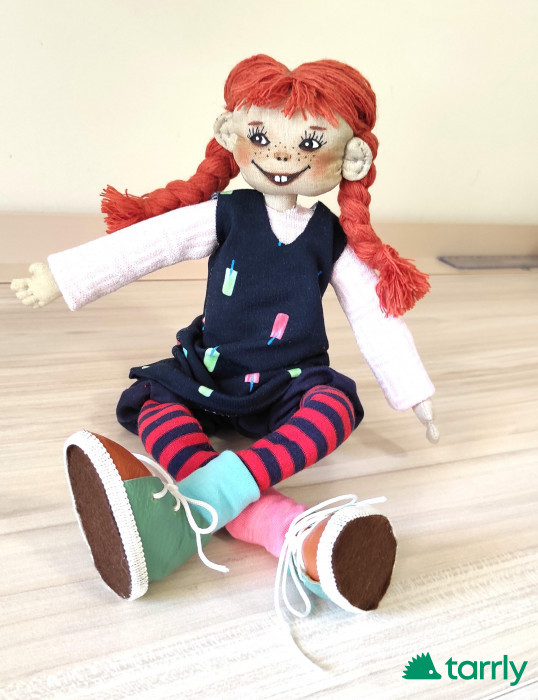 Снимка номер 1 за Кукла Пипи Дълъг чорап. Ръчна изработена.