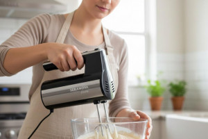 Снимка номер 1 за Кухненски миксер SERANOVA Home Метални бъркалки, лек и мощ