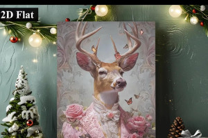 Снимка номер 1 за Розов елен постер